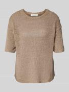 Marc O'Polo Loose Fit Strickpullover aus Baumwoll-Mix mit kurzem Arm i...