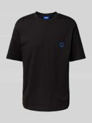 Hugo Blue T-Shirt mit Logo-Badge Modell 'Niley' in Black, Größe XL