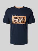 Jack & Jones T-Shirt mit Label-Print Modell 'COLTON' in Marine, Größe ...