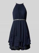 Jake*s Cocktail Cocktailkleid mit gelegten Falten in Marine Melange, G...