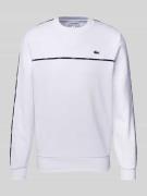 Lacoste Sweatshirt mit Logo-Badge Modell 'TAPE' in Weiss, Größe L