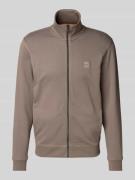 BOSS Orange Sweatjacke mit Label-Badge Modell 'Zestart' in Hellbraun, ...
