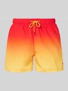 MCNEAL Relaxed Fit Badeshorts mit Logo-Stitching in Rot, Größe L