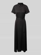 More & More Maxikleid mit Bindegürtel in Black, Größe 38