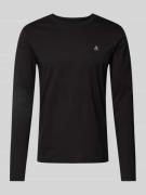 Marc O'Polo Longsleeve aus Baumwolle mit Label-Print in Black, Größe L