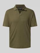 Marc O'Polo Regular Fit Poloshirt aus Baumwoll-Leinen-Mix in Oliv, Grö...