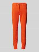 Luisa Cerano Slim Fit Hose in unifarbenem Design in Orange, Größe 40