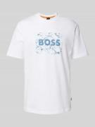 BOSS Orange T-Shirt mit Label-Print in Weiss, Größe L