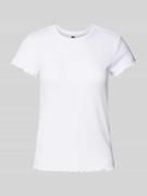 Pieces Slim Fit T-Shirt mit Viskose-Anteil Modell 'NICCA' in Weiss, Gr...