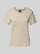 G-Star Raw T-Shirt mit Label-Stitching in Beige, Größe L