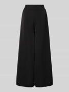 ZABAIONE Wide Leg Stoffhose mit elastischem Bund in Black, Größe L