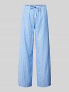 Gina Tricot Wide Leg Leinenhose mit Tunnelzug in Blau, Größe S