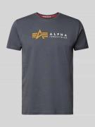 Alpha Industries T-Shirt mit Label-Print in Anthrazit, Größe L