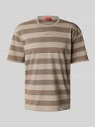 HUGO T-Shirt mit geripptem Rundhalsausschnitt Modell 'Dockoe' in Hellb...