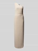Swing Abendkleid mit seitlicher Raffung in Gold, Größe 42