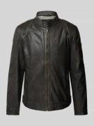 Gipsy Lederjacke mit Reißverschlusstaschen Modell 'Chesney' in Black, ...