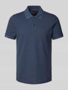 Geox Slim Fit Poloshirt mit Strukturmuster in Marine, Größe L