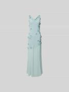ROTATE Maxikleid mit floralen Stickereien in Hellblau, Größe 34