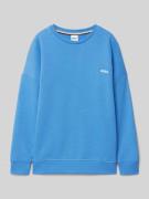 Boss Oversized Sweatshirt mit gerippten Abschlüssen in Blau, Größe 140