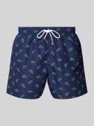 Lacoste Badehose mit elastischem Bund in Dunkelblau, Größe L