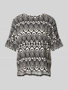 Christian Berg Woman T-Shirt mit geripptem Rundhalsausschnitt in Black...