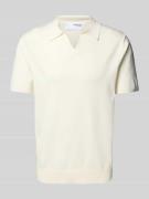 SELECTED HOMME Poloshirt mit V-Ausschnitt Modell 'TELLER' in Sand, Grö...