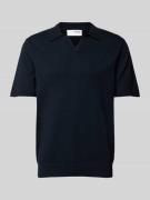SELECTED HOMME Poloshirt mit V-Ausschnitt Modell 'TELLER' in Marine, G...