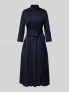 Windsor Hemdblusenkleid mit Bindegürtel in Marine, Größe 34