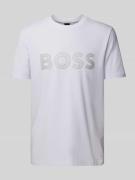 BOSS Green T-Shirt mit Label-Print in Weiss, Größe L