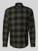 Jack & Jones Freizeithemd mit Knopfleiste Modell 'GINGHAM' in Oliv, Gr...