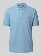 Gant Regular Fit Poloshirt mit Label-Stitching in Bleu, Größe 4XL