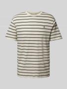 Gant T-Shirt mit Label-Stitching in Offwhite, Größe XL