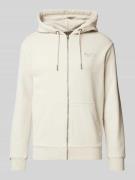 Superdry Sweatjacke mit Label-Stitching in Beige, Größe S