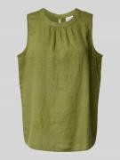 Emily Van den Bergh Relaxed Fit Leinenblusentop mit Rundhalsausschnitt...