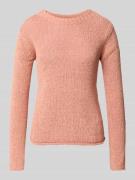 Marc O'Polo Slim Fit Strickpullover aus Baumwoll-Mix mit geripptem U-B...