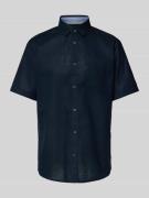 Tom Tailor Regular Fit Leinenhemd mit kurzem Arm in Marine, Größe XXL