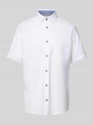 Tom Tailor Regular Fit Leinenhemd mit kurzem Arm in Weiss, Größe XXL