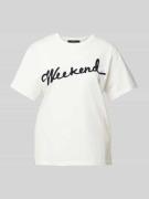 Weekend Max Mara T-Shirt mit Label-Stitching Modell 'OLGA' in Weiss, G...