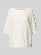 ZABAIONE Strickpullover mit Lochmuster Modell 'Ho44liday' in Offwhite,...