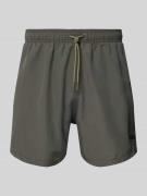 Emporio Armani Badehose mit elastischem Bund in Dunkelgrau, Größe L
