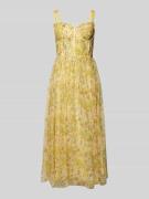 LACE & BEADS Cocktailkleid mit vorgeformten Cups in Hellgelb, Größe L