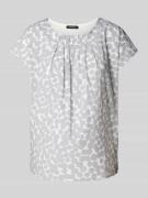 More & More Blusenshirt mit Rundhalsausschnitt in Hellgrau, Größe 40