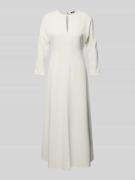 JOOP! Midikleid mit Schlüsselloch-Ausschnitt in Offwhite, Größe 44