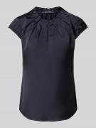 comma Blusenshirt mit gelegten Falten in Marine, Größe 44