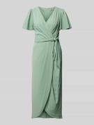 Christian Berg Cocktail Wickelkleid mit Bindegürtel in Apfel, Größe 38