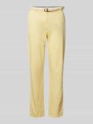 Christian Berg Woman Casual Fit Chino mit Gürtel in Hellgelb, Größe 40