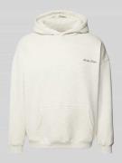 ANOTHER COTTON LAB Oversized Hoodie mit Label-Print in Hellgrau Melang...