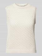 Christian Berg Woman Stricktop mit Lochmuster in Sand, Größe XXL