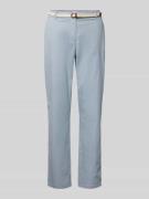 Christian Berg Woman Casual Fit Chino mit Gürtel in Hellblau, Größe 40