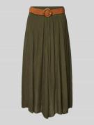 Apricot Midirock mit Stoffgürtel in Khaki, Größe XXL